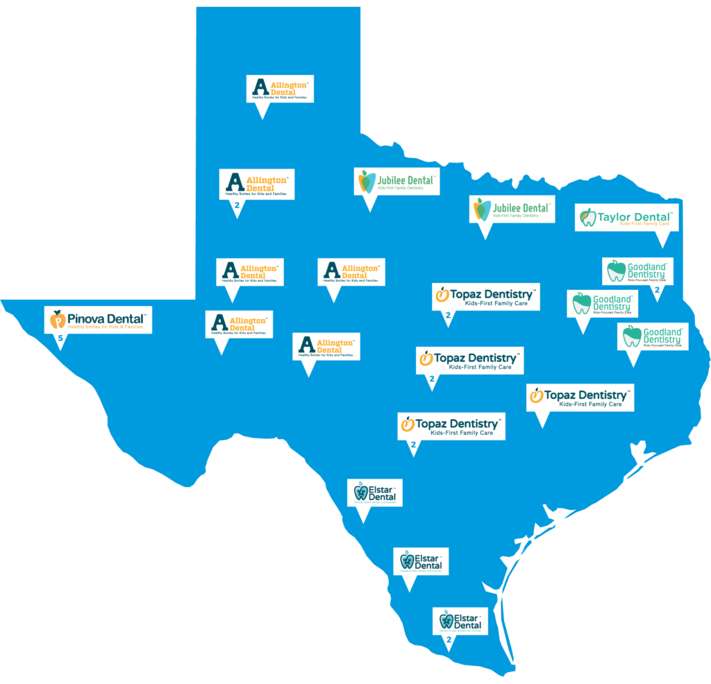 texas map with logos